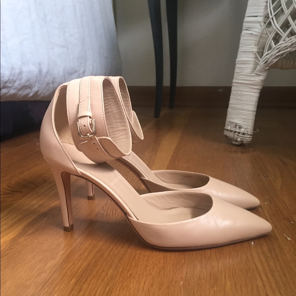 J Crew Ankle Strap Nude Pumps